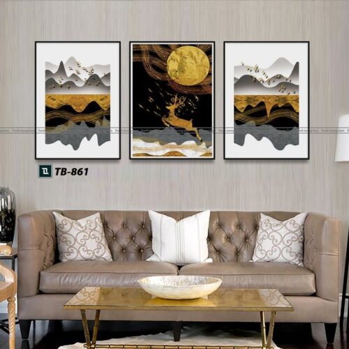 tranh canvas cổ điển cho phòng làm việc, con hươu