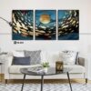 tranh canvas trừu tượng cho phòng làm việc, đàn cá